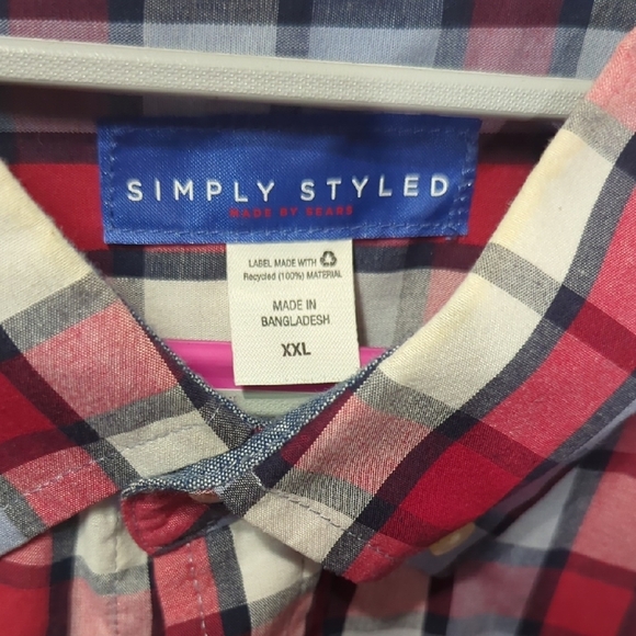 Simply Styled Red and Blue Plaid Casual Shirt - Picture 2 of 5